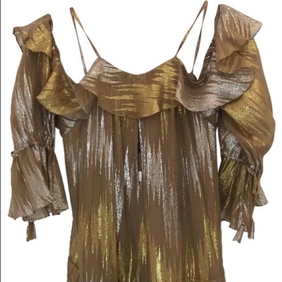 Limited edition free people silk metallic party 👗 - Picture 8 of 13